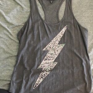 EXPRESS sequin tank top w/ Lace back